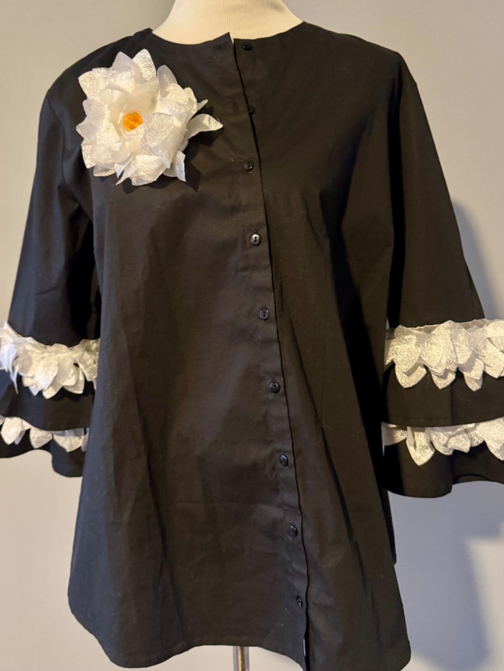 Black Flower Top